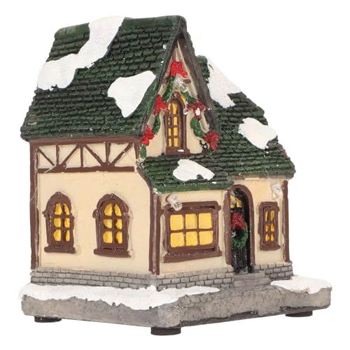 Naroote Weihnachten Beleuchtetes Haus, Landschaftsgestaltung Exquisite Handgemalte Warme Ambient Innovative Harz Weihnachtsdorfhaus für Geschenke (Typ B) von Naroote