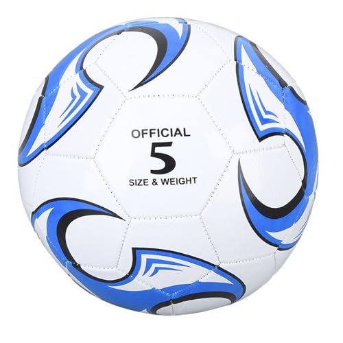 PVC-Fußball, Größe 5, Fußball, PVC- und Gummi--Auskleidung für Drinnen und Draußen (Blue) von Naroote