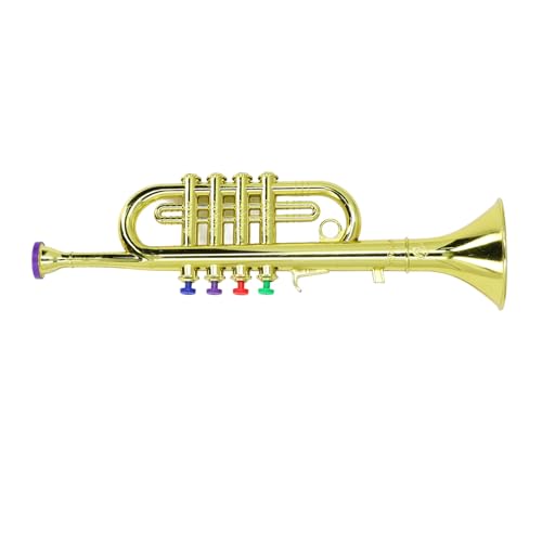 Saxophon-Spielzeug, Saxophon, Trompete, Frühe Bildung, 3 Bunte Tasten, Rollenspiel-Simulation für Kleinkinder (Gold) von Naroote