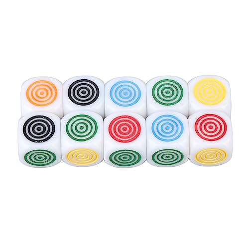 Weißer Spiel-Würfel-Satz, 6 seitiges Spiel-Würfel-Farbdruck-Kreise für Klassenzimmer von Naroote