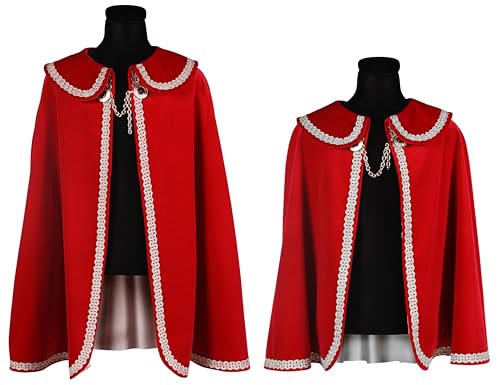 Narrenkiste T4563-0517 kurz ca.80 cm rot mit Silberborte Prinzen Umhang Dreigestirn Kostüm Länge ca.80 cm von Narrenkiste