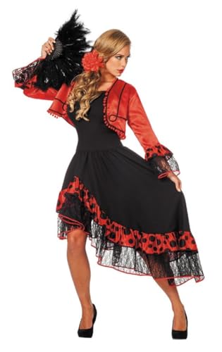 Narrenkiste W4269-52 schwarz-rot Damen Spanierin-Seniora-Seniorita Kostüm-Kleid Gr.52 von Narrenkiste
