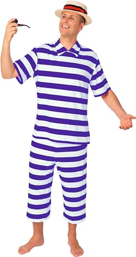 O7130-49-XXL blau-weiß Herren Retro Badeanzug gestreifter Zweiteiler 2tlg. Gr.XXL O7130-49-XXL blau-weiß Herren Retro Badeanzug gestreifter Zweiteiler 2tlg. Gr.XXL von Narrenkiste