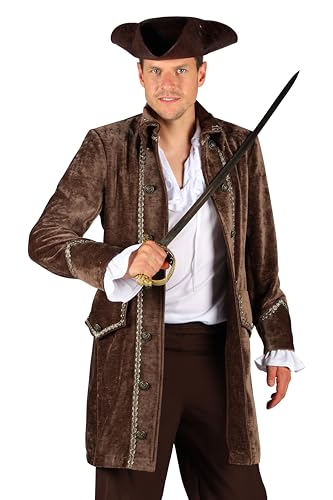T4015-1300-XL braun Herren Piraten Barock Kostüm lang Gr.XL=56 T4015-1300-XL braun Herren Piraten Barock Kostüm lang Gr.XL=56 von Narrenkiste