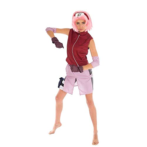 Chaks Naruto Damen Kostüm Sakura Haruno 6tlg rosa rot - L von Naruto