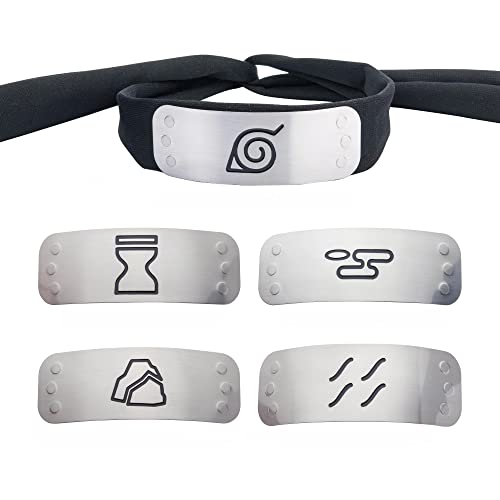 Naruto Cosplay Stirnband Set mit 4 Dorfplatten Naruto Cosplay Stirnband Set mit 4 Dorfplatten von Naruto