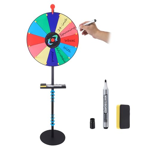 Glücksrad zum Drehen 17", Glücksrad Drehrad Spielzeug mit Stiftehalter Höhenverstellbar, 43cm Sie das Glücksradspiel Rad Spiele für Lotteriespiele Wortspiele Karneval und Messe Preisrad Lucky Wheel von Nastopee