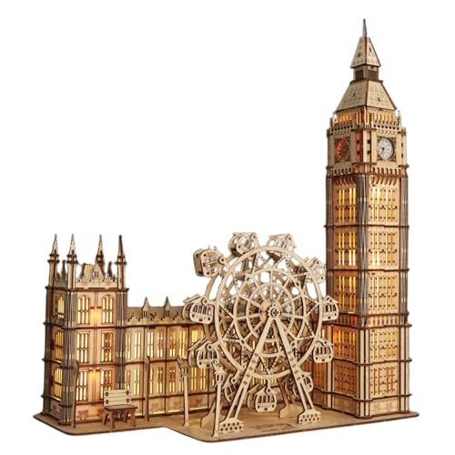 Nastopee Music Park 3D Puzzle Holz Erwachsene Big Ben Modellbau mit echter Uhr Personalisierte Geschenke für Frauen Deko Wohnzimmer Nastopee Music Park 3D Puzzle Holz Erwachsene Big Ben Modellbau mit echter Uhr Personalisierte Geschenke für Frauen Deko Wohnzimmer von Nastopee