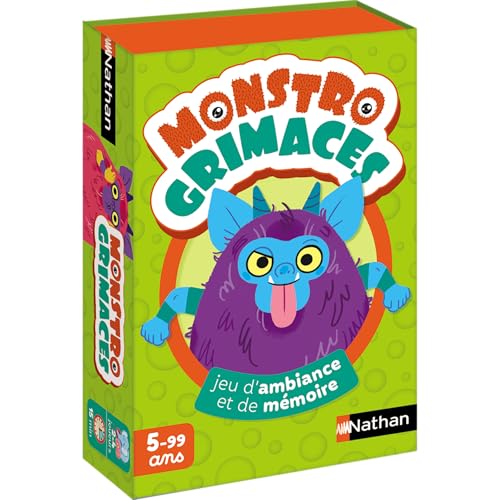 Nathan – Monstro Grimaces, Kartenspiel für Kinder ab 5 Jahren, Stimmungs- und Gedächtnisspiel, Thema Monster, realisiert die höchste Pyramide, einfache Regeln, Familie und Kinder, 2 bis 4 Spieler Nathan – Monstro Grimaces, Kartenspiel für Kinder ab 5 Jahren, Stimmungs- und Gedächtnisspiel, Thema Monster, realisiert die höchste Pyramide, einfache Regeln, Familie und Kinder, 2 bis 4 Spieler von Nathan jeux