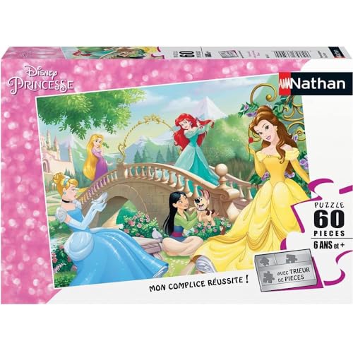 Nathan 4005556865673 Prinzessinnen Puzzle Nachmittag 60 Teile Disney Princess Kinderpuzzle von NATHAN