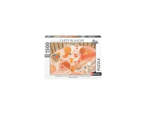 Puzzles Nathan 4005556878161 1500 Teilen – Das Frühstück/Florenz Sabatier (weiße Karten-Kollektion) Florence Puzzle für Erwachsene von NATHAN