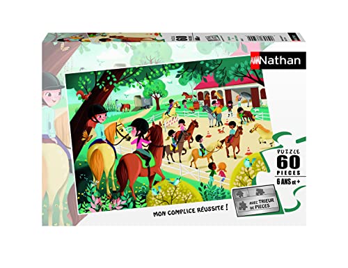 Nathan 86626 Puzzle Willkommen im Pferdezentrum, 60 Teile von NATHAN
