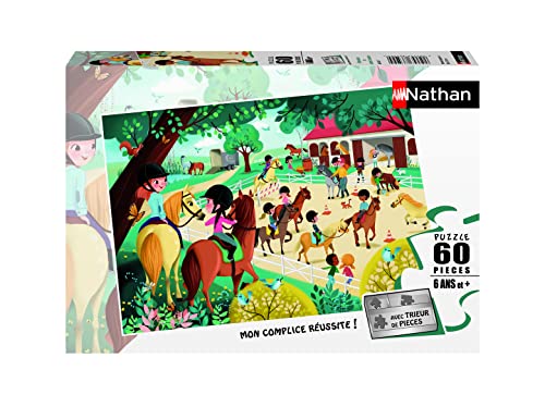 Nathan 86626 Puzzle Willkommen im Pferdezentrum, 60 Teile von Nathan