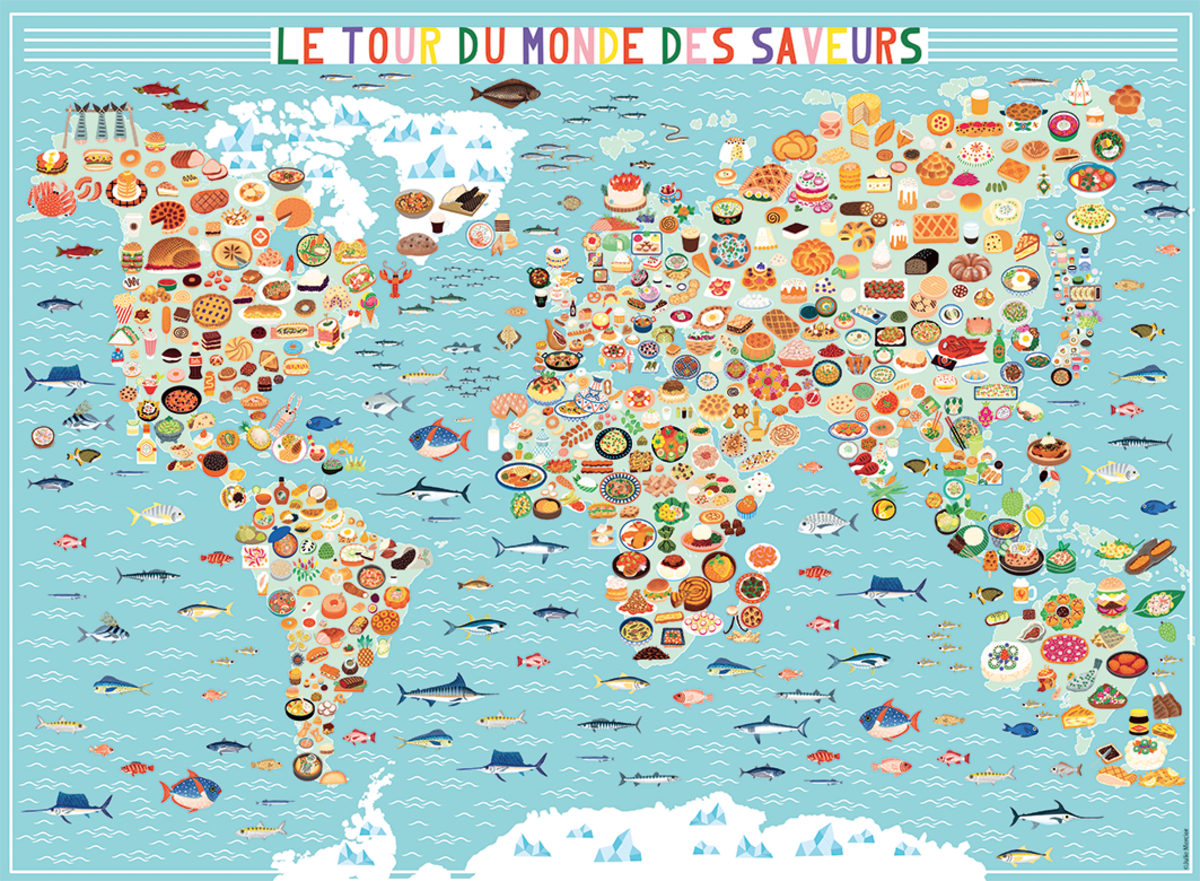 Nathan Around the World of Flavors - Julie Mercier 500 Teile Puzzle Nathan-87290 von Nathan