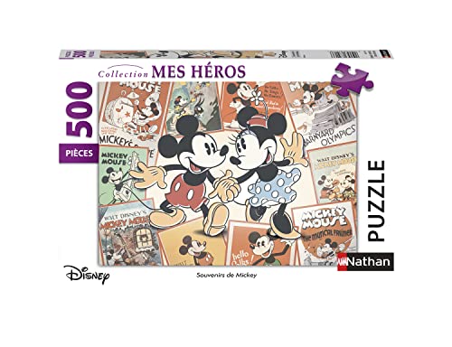 Nathan 87217 Mickey & Friends Katze, Hund Micky Maus Erinnerungs-Puzzle, 500 Teile, Mehrfarbig, Norme von NATHAN