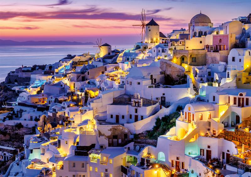 Nathan Santorini im Sonnenuntergang 1500 Teile Puzzle Nathan-01532 von Nathan