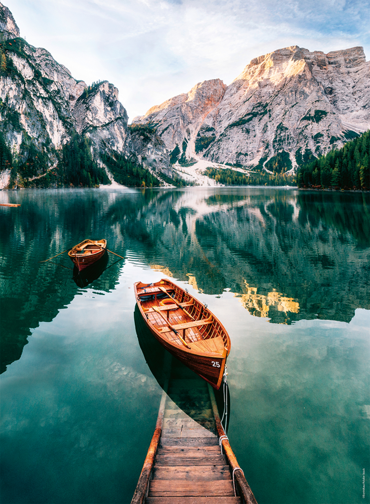 Nathan The Boats of Lake Braies - Italy 500 Teile Puzzle Nathan-87289 von Nathan