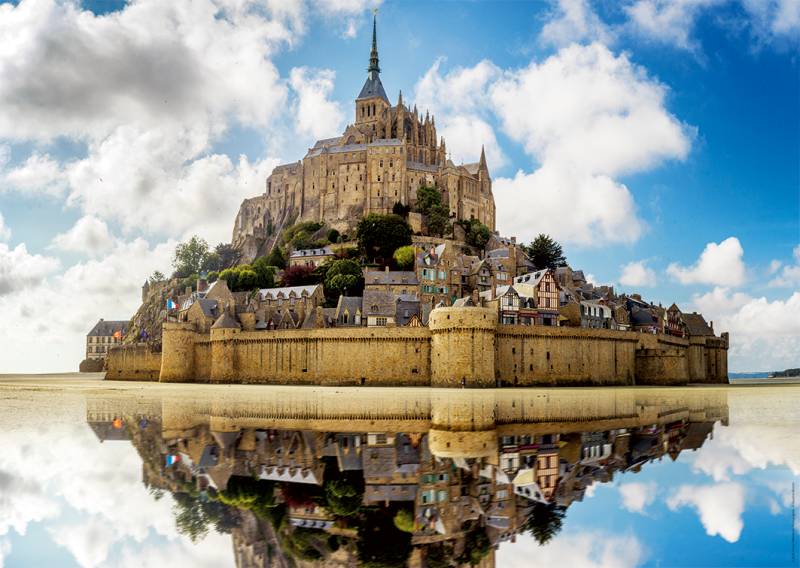 Nathan Wurzeln und Flügel - Abtei Mont St. Michel 1000 Teile Puzzle Nathan-01535 von Nathan
