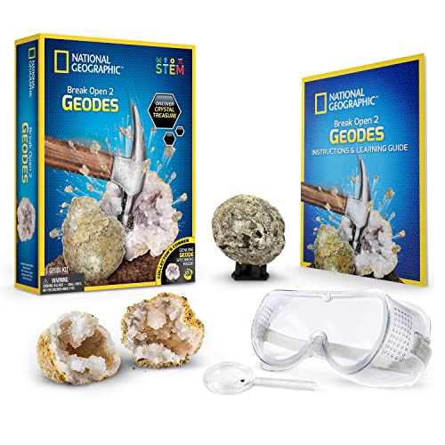 Bandai – National Geographic - Entdeckerset – 2 Geoden zum Aufbrechen - Bildungs- und Wissenschaftsspiel – STEM – JM80572M von National Geographic