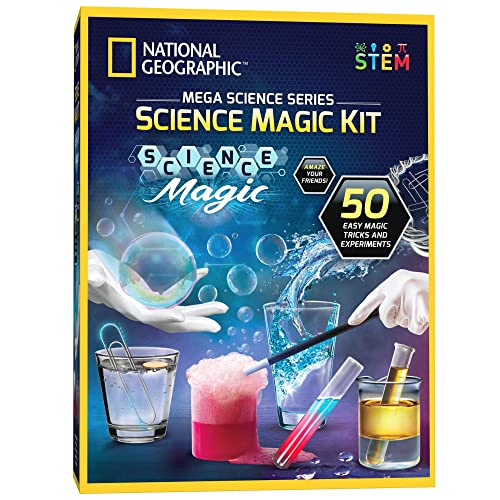 NATIONAL GEOGRAPHIC Science Magic Kit - Science Kit für Kinder mit 50 einzigartigen Experimenten und Zaubertricks, Chemie-Set und STEM-Projekt, EIN tolles Geschenk für Jungen und Mädchen von National Geographic