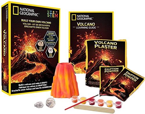 NATIONAL GEOGRAPHIC Volcano Science Kit – Bauen Sie einen erbrechenden Vulkan mit diesem Vulkan-Kit für Kinder, mehrere Eruptionsexperimente zu versuchen, ideal für wissenschaftliche Projekte von National Geographic