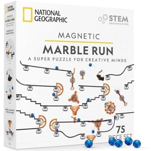 National Geographic Magnetische Kugelbahn, super lustiges Ingenieur- und Konstruktionsspielzeug mit Magneten und Murmeln für Kinder, Aktivitätsbauspiele, kreatives STEM-Spielzeug für Mädchen und von National Geographic