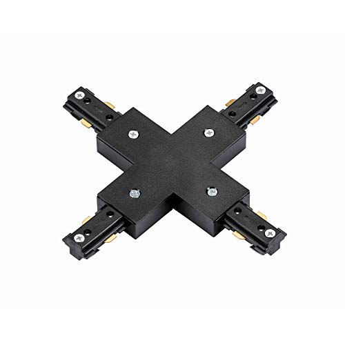 Black 240V Single Circuit Track X Shape Connector Accessory Track Lighting von National Lighting