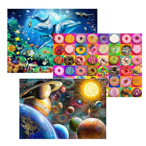 3er-Pack Puzzles 500 Teile für Erwachsene Jugendliche Kinder Familien Spiele Sonnensystem Donuts Meer 3er-Pack Puzzles 500 Teile für Erwachsene Jugendliche Kinder Familien Spiele Sonnensystem Donuts Meer von Nattork