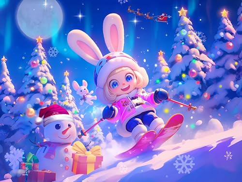 Nattork Jigsaw Puzzles 100 Pieces for Kids Youth Skiing Bunny - Pieces Fit Together Perfectly Nattork Jigsaw Puzzles 100 Pieces for Kids Youth Skiing Bunny - Pieces Fit Together Perfectly von Nattork