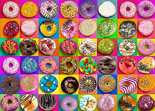 Nattork Puzzles für Erwachseneund Kinder, Farbenfrohes Puzzle 1000 Teile für Die Ganze Familie, Klassische Puzzles Donuts Thema, Geschenke für Frauen Männer von Nattork