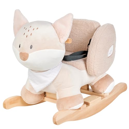 Nattou Schaukeltier, Fuchs Flo, Inkl. Sicherheitsgurt, Fröhliches Hin- und Herschaukeln, Ca. 59 cm, Flo, Oli & Ernest, Polyester/Holz, Flo Mintgrün von Nattou