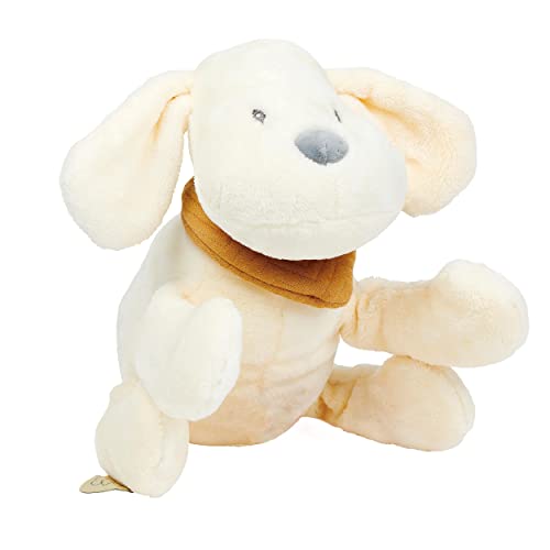 Nattou Kuscheltier, Hund Charlie, Wegbegleiter ab der Geburt, Ca. 30 cm, Vegan, Flanell, Baumwolle/Polyester, Vanille von Nattou