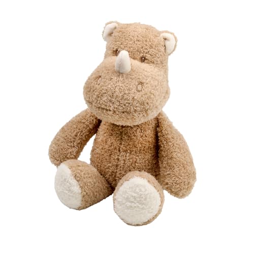 Nattou Kuscheltier Nashorn, Wegbegleiter ab der Geburt, ca. 30 cm, Polyester, Teddy, Hellbraun von Nattou
