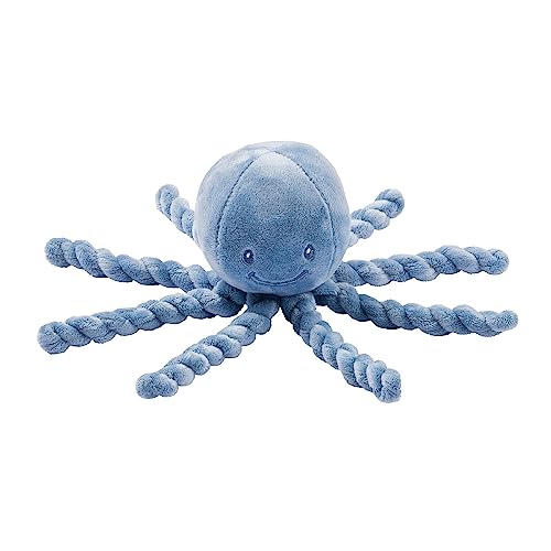 Nattou NATLAP877565 Kuscheltier Oktopus, Für Neugeborene und Frühchen, 23 cm, Lapidou, Blau von Nattou