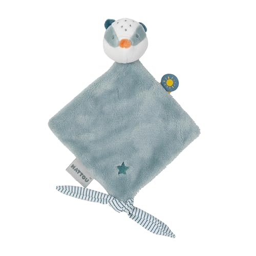 Nattou Mini-Schnuffeltuch aus Polyester, Dachs Felix, Für Neugeborene und Frühchen, Ca. 28 cm, Felix und Leo, Hellblau von Nattou