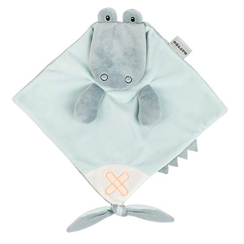 Nattou Schnuffeltuch Krokodil, Buddiezzz, 40 × 36 × 3 cm, Grün/Grau von Nattou