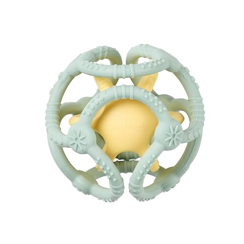 Nattou Silikonbälle 2er Set, Zum Greifen, BPA-frei, Ø 10 cm + 7 cm, Silicone, Pastelgrün/Gelb Nattou Silikonbälle 2er Set, Zum Greifen, BPA-frei, Ø 10 cm + 7 cm, Silicone, Pastelgrün/Gelb von Nattou