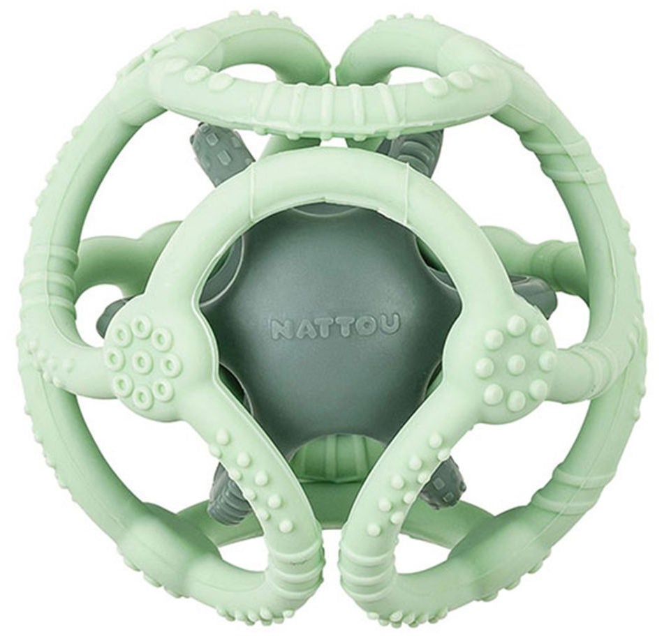 Nattou Soft Silicone Aktivitätsball,Grün, Babyspielzeug von Nattou