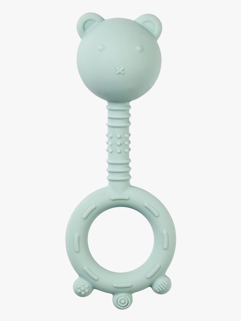 Nattou Soft Silicone Rassel mit Beißring, Pastellgrün von Nattou