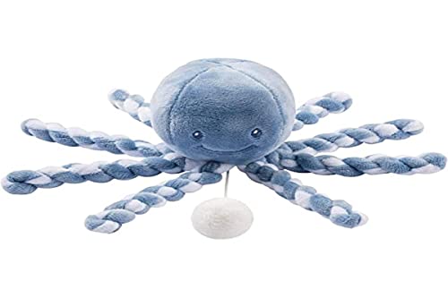 Nattou Spieluhr Oktopus, Wiegelied «La-Le-Lu», Für Neugeborene und Frühchen, 23 cm, Lapidou, Blau/Hellblau von Nattou