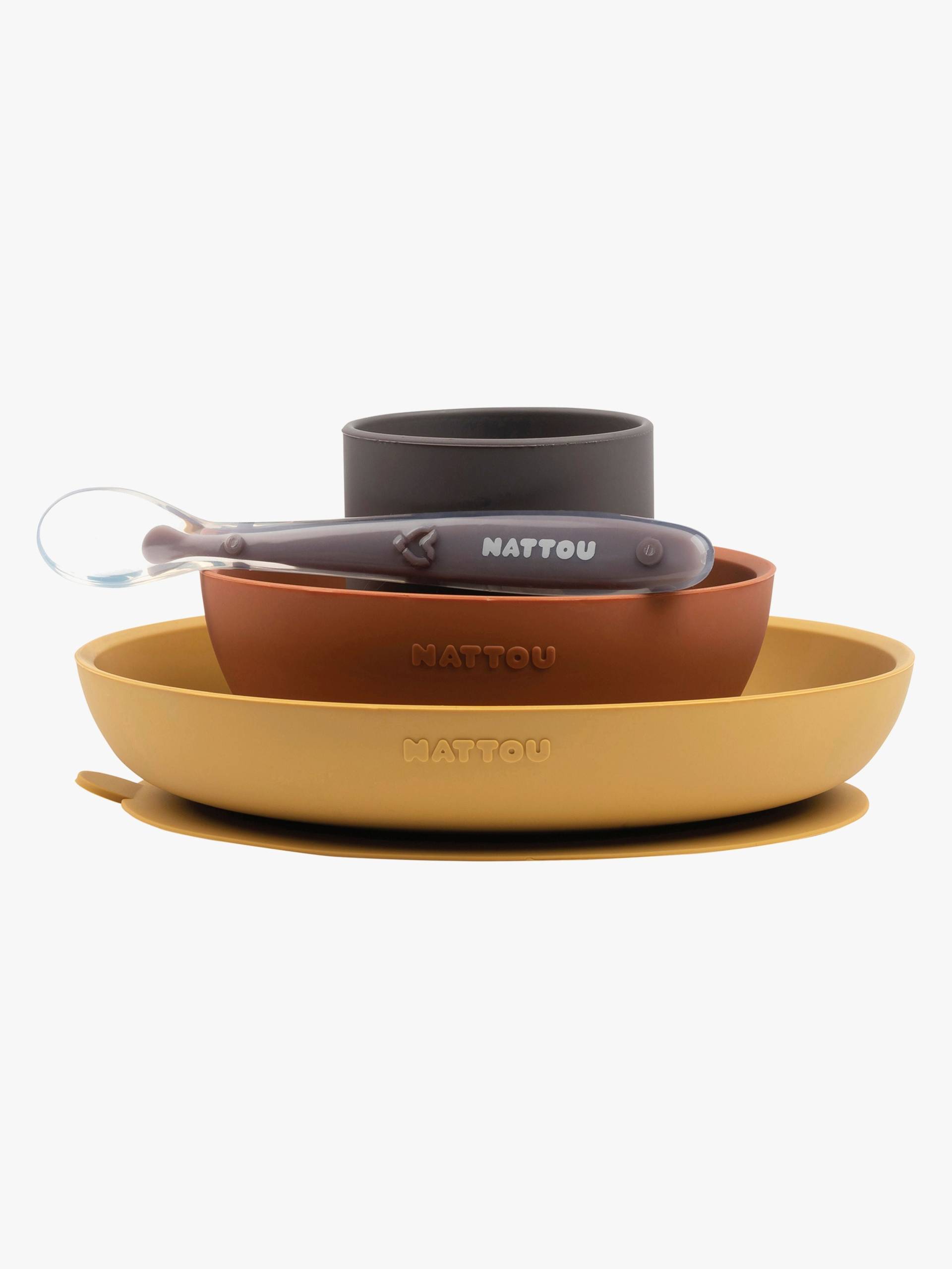 Soft Sili Geschirrset 4 Teile Senf/Terracotta Soft Sili Geschirrset 4 Teile Senf/Terracotta von Nattou