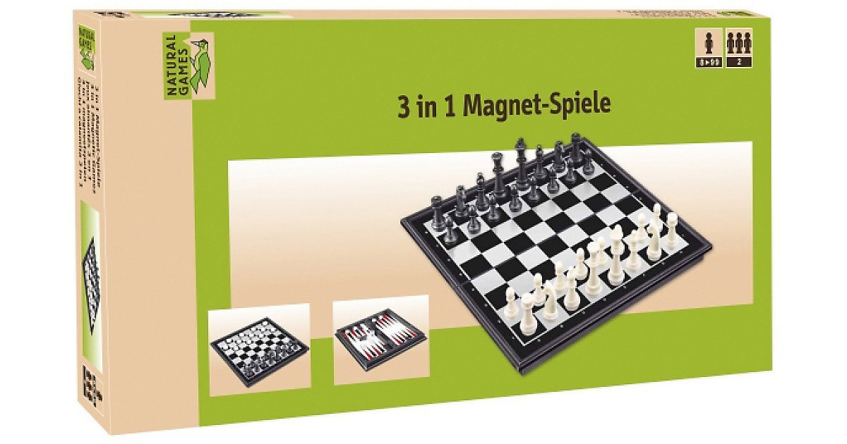 3-in-1 Magnetspiele Dame, Schach und Backgammon 3-in-1 Magnetspiele Dame, Schach und Backgammon von Natural Games