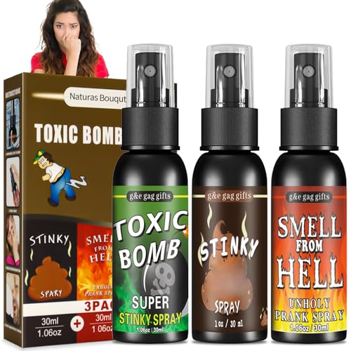 Furzspray 3 Stück, Scherzartikel für Erwachsene, Stinkbomben, Fart Spray, Prank Artikel, Pupsspray, Furzspray Extrem, Furzbomben, Stinkspray Halloween Aprilscherz Prank Sachen (DREI Düfte) von Naturas Bouqutis