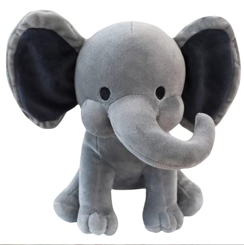 NatureMan Elefant Stofftiere – Kawaii Plüschtiere für Babys, Jungen, Mädchen, Plüschtiere, Geschenke, ideal für Kinderzimmer, Raumdekoration, 25 cm (grau) von NatureMan