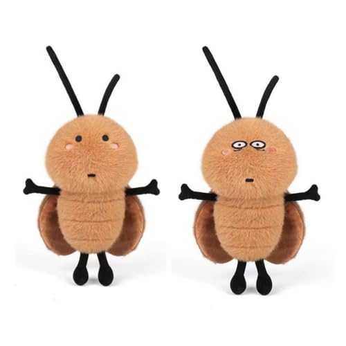 NatureMan Kakerlaken-Plüschtier 24,8 cm, Plüsch-Kakerlake, weiches Stofftier, Spielzeug, hässlich, lustig, braun, Plüschpuppe für Halloween, Geburtstag, Party, Geschenke, Heimdekoration, 2 Stück von NatureMan