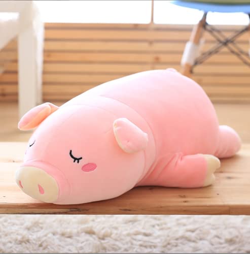 NatureMan Schwein-Plüschkissen, rosa Schweinchen, weiches Umarmungskissen, lustiges süßes Schwein, Stofftierspielzeug, Weihnachten, Geburtstag, Freundin, Geschenk (55 cm) von NatureMan