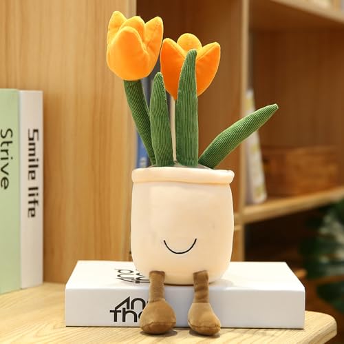 NatureMan Tulip Plüschtier, 35,1 cm, orangefarbener Tulpenblumentopf, gefüllt, Überwurf, Plüschkissen, Puppe, weich, flauschig, Pflanzenfreund, Umarmungskissen – Geschenk für jedes Alter und jeden NatureMan Tulip Plüschtier, 35,1 cm, orangefarbener Tulpenblumentopf, gefüllt, Überwurf, Plüschkissen, Puppe, weich, flauschig, Pflanzenfreund, Umarmungskissen – Geschenk für jedes Alter und jeden von NatureMan