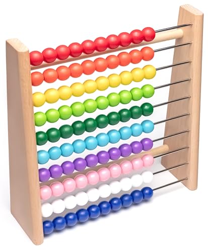 Natureich Abakus Rechenrahmen aus Holz Buche für Grundschüler / 100 Holzrechenbrett/Bunte Kugeln mit Aufgaben/Spiel und Spaß für Rechenprofis/Lernen leichtgemacht Natureich Abakus Rechenrahmen aus Holz Buche für Grundschüler / 100 Holzrechenbrett/Bunte Kugeln mit Aufgaben/Spiel und Spaß für Rechenprofis/Lernen leichtgemacht von Natureich