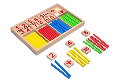 Natureich Montessori Mathematik Spielzeug Material aus Holz Einmaleins Spiel zum Zahlen 1x1 Addition rechnen Lernen Rechenhilfe für Jungen & Mädchen 1. Klasse Entwicklung Geschenk Kinder ab 6 Jahre von Natureich