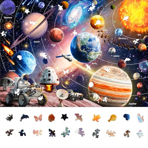 Naturelish Sonnensystem-Puzzles für Erwachsene, 1000 Teile, schwierige, herausfordernde, einzigartige Puzzle für Erwachsene, 6 Farben auf der Rückseite, Lernpuzzle, Puzzle-Größe 26,6 x 19,2 cm Naturelish Sonnensystem-Puzzles für Erwachsene, 1000 Teile, schwierige, herausfordernde, einzigartige Puzzle für Erwachsene, 6 Farben auf der Rückseite, Lernpuzzle, Puzzle-Größe 26,6 x 19,2 cm von Naturelish